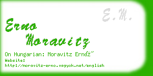 erno moravitz business card